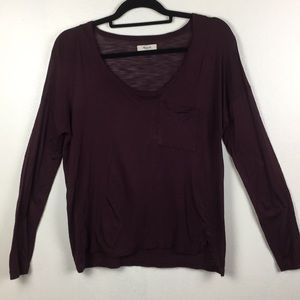 Madewell Burgundy Long Sleeve Tee